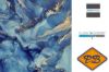 Afbeeldingen van HDM aqua step SPC click 'N screw wandpaneel visuals digitale print painted marble dark blue 4,5mm XL