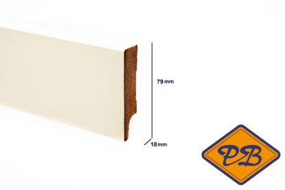 Afbeeldingen van Intra MDF vochtwerend Plint Recht R2 Wit Gegrond 18x79mmx244cm
