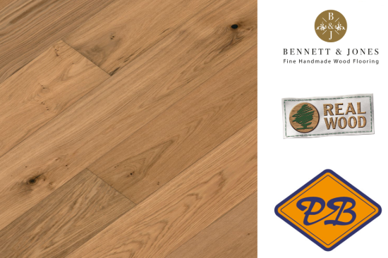 Afbeeldingen van Bennett & Jones Britain's Finest nr. 11 Salisbury click lamelparket landhuisdeel eiken classic, handgeschaafd, naturel geolied 14mmx19x190cm (per pak van 8 stuks=2,88m²)