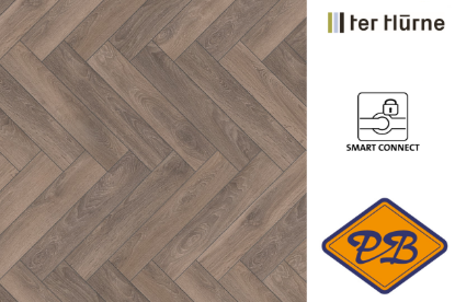 Afbeeldingen van Ter Hürne IKO smart connect HB clic laminaat eiken suite visgraat strook 10mmx12,6x63cm (per pak van 9 stuks universeel=0,71m²)