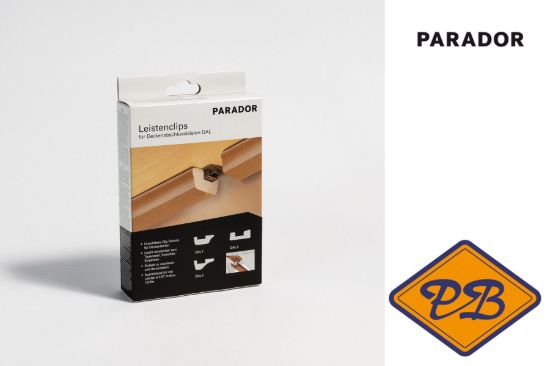 Afbeeldingen van PARADOR bevestigingsclips voor onzichtbare montage plafondlijst DAL 3 inclusief schroeven (doos=24stuks)