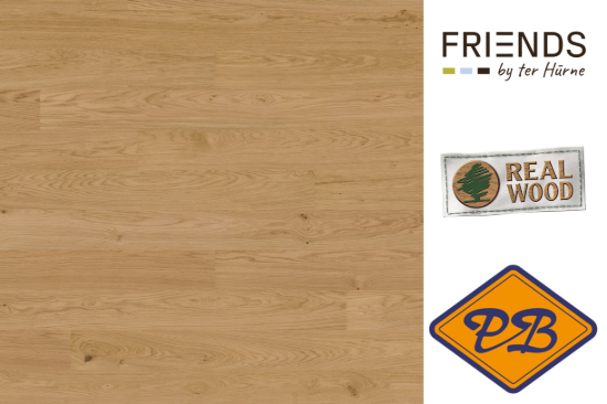 Afbeeldingen van FRIENDS by Ter Hürne CLICKitEASY Pro Fineerparket landhuisdeel eiken Jules geborsteld mat gelakt 9mmx18,2x199,7cm (per pak van 7 stuks=2,54m²)