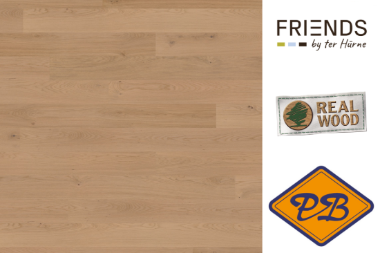 Afbeeldingen van FRIENDS by Ter Hürne CLICKitEASY Pro Fineerparket landhuisdeel eiken Vreni geborsteld mat gelakt 9mmx18,2x199,7cm (per pak van 7 stuks=2,54m²)