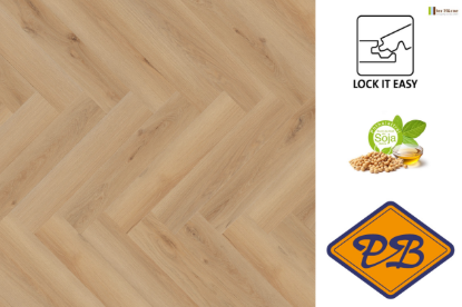 Afbeeldingen van Ter Hürne perform SPC vinyl lock it easy visgraat strook eiken Rotterdam 6mmx14,5x74,3cm (per pak van 10 stuks universeel=1,07m²)