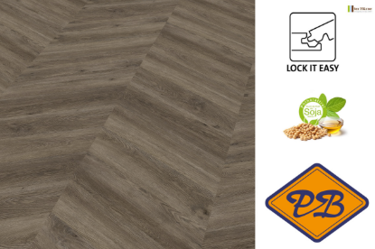 Afbeeldingen van Ter Hürne perform SPC vinyl lock it easy Chevron strook eiken Canberra 6mmx14,5x66,5cm (per pak van 12 stuks universeel=1,15m²)