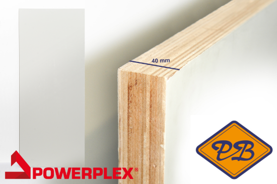 Afbeeldingen van okoumé *15 jaar supergarant multiplex B/BB exterieur 110/110μ wit gegrond 40mm