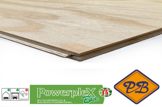 Afbeeldingen van underlayment radiata-pine powerfloor BIO Based multiplex kleine plaat tong & groef 4-zijdig 244x61cm