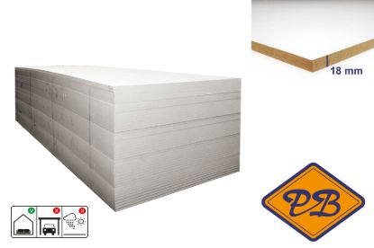 Afbeeldingen van mdf interieur 2-zijdig lakdraagfolie wit 18mmx244x122cm (per pak van 42 platen)