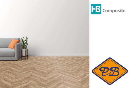 Afbeeldingen van HB Composite aqua SPC vinyl click visgraat wand- en vloer strook LUXURY Timeless Oak 4,5mmx15x75cm (per pak van 9 stuks A + 9 stuks B =2,03m²)