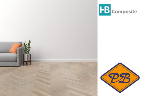 Afbeeldingen van HB Composite aqua SPC vinyl click visgraat wand- en vloer strook LUXURY Eternal Oak 4,5mmx15x75cm (per pak van 9 stuks A + 9 stuks B =2,03m²)