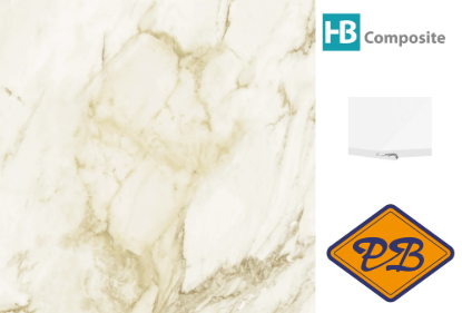 Afbeeldingen van HB Composite aqua SPC vinyl click 'N screw SUPERIOR wandpaneel Marmo Oro ultramat XL 4,5mm