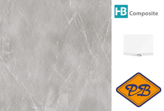 Afbeeldingen van HB Composite aqua SPC vinyl click 'N screw SUPERIOR wandpaneel Marble Beige ultramat XL 4,5mm