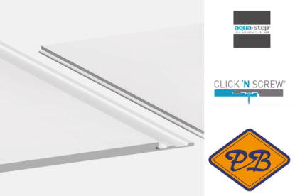 Afbeeldingen van HDM aqua step SPC vinyl ALL-IN-ONE Click 'N Screw/Glue vloer,  wand en plafondpaneel Dublin 4,5mmx32x122cm(per pak van 6 stuks=2,23m²)