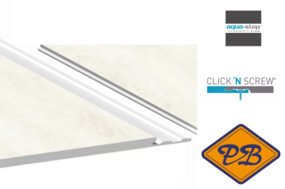 Afbeeldingen van HDM aqua step SPC vinyl ALL-IN-ONE Click 'N Screw/Glue vloer, wand en plafondpaneel French Limestone 4,5mmx32x122cm(per pak van 6 stuks=2,23m²)