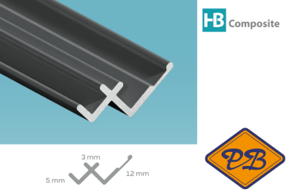 Afbeeldingen van HB composite professional aluminium binnenhoekprofiel mat wit  12x5x4,5mmx270cm
