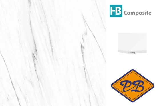 Afbeeldingen van HB Composite aqua SPC vinyl click 'N screw SUPERIOR wandplaat Marmo Luna ultramat XXL 4,5mm