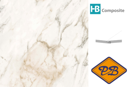 Afbeeldingen van HB Composite aqua SPC vinyl SUPERIOR click I4F wand- en vloer tegel Marmo Luce ultramat 4mm