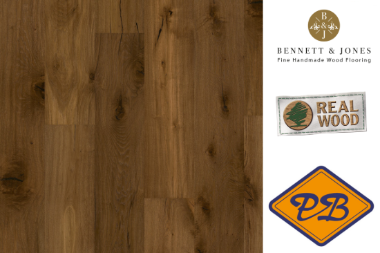 Afbeeldingen van Bennett & Jones Grand Houses nr. 23 Hampton click lamelparket landhuis XXL eiken tradition, gerookt, handgeschraapt, geborsteld, naturel geolied 15mmx26x220cm (per pak van 5 stuks=2,88m²)
