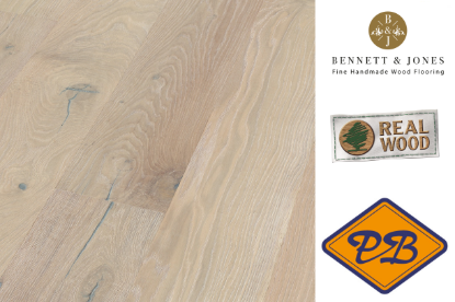 Afbeeldingen van Bennett & Jones Shire Landscapes nr. 30 Cotswolds click lamelparket landhuisdeel, eiken tradition, handgeschaafd, geborsteld, wit gebeitst, wit geolied 14mmx22x220cm (per pak van 6 stuks=2,90m²)