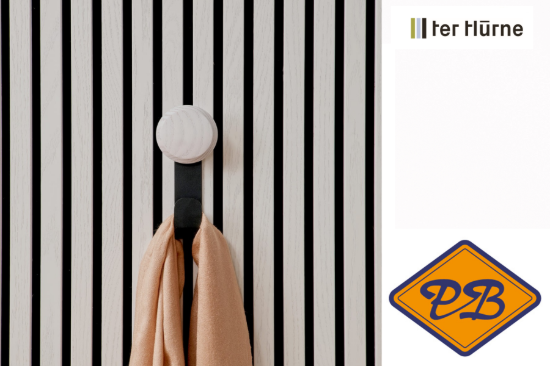 Afbeeldingen van Ter Hürne livingwall function metalen wandhaak Eilin zwart knop wit