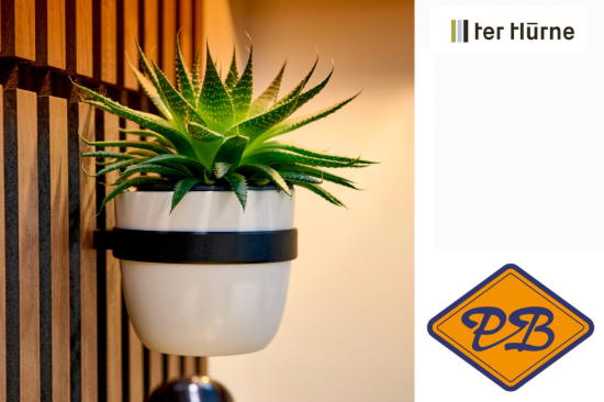 Afbeeldingen van Ter Hürne livingwall function metalen bloemenpot ring Soeren zwart rond 120mm