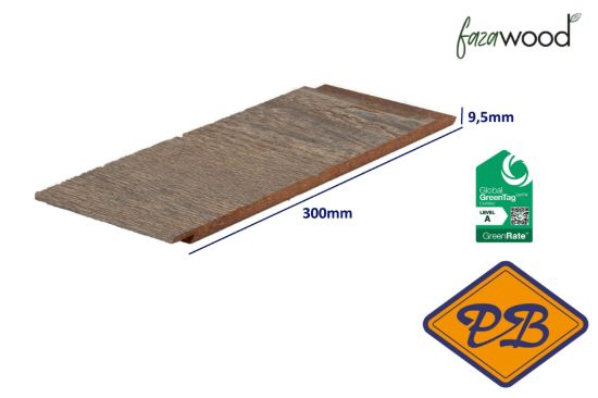 Afbeeldingen van Fazawood eucalyptus hardhouten dubbel rabatdeel Albury DG 10 Teak brown 9,5x300mm