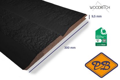 Afbeeldingen van woodritch eucalyptus hardhouten dubbel rabatdeel perth 0180 zwart 9,5x300mm