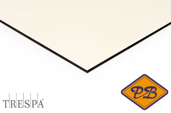 Afbeeldingen van Trespa HPL volkern FR gevelplaat meteon satin  1-zijdig A05.1.0 papyrus wit 8mm