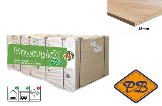 Afbeeldingen van Eucalyptus powermultiplex BB/CC BIO based interieur 18mmx244x122cm (per pak van 50 platen)