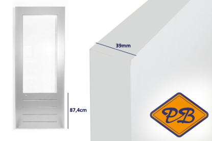 Afbeeldingen van WEEKAMP 048 meranti balkon-tuindeur 39mm gegrond lichtgrijs (borstwering = 87,4 cm)