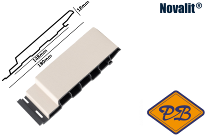 Afbeeldingen van Novalit outdoor® PVC rondkant hol sponningdeel *RAL 9001 crème 18x148mm