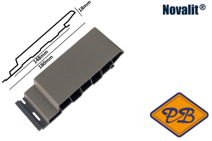 Afbeeldingen van Novalit outdoor® PVC rondkant hol sponningdeel *RAL 7039 kwartsgrijs 18mmx148mm