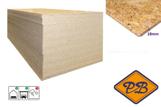 Afbeeldingen van Aziatisch OSB tong & groef 2-zijden 18mmx244x122cm (per pak van 50 platen)