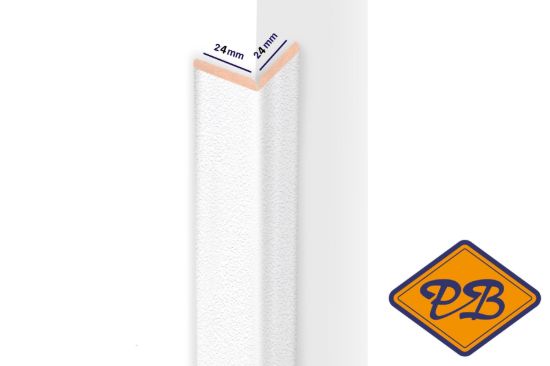 Afbeeldingen van AGNES professional kniklijst MDF 02TF stucco wit  24x24mmx260cm