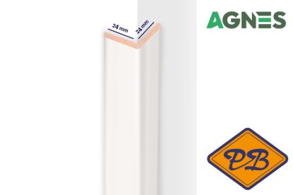 Afbeeldingen van AGNES professional kniklijst MDF 12TF linnenwit 24x24mmx260cm
