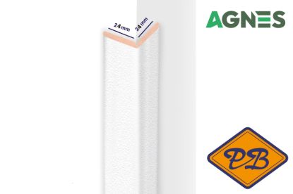 Afbeeldingen van AGNES professional kniklijst MDF 02TF stucco wit  24x24mmx260cm