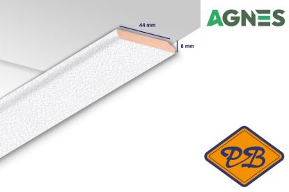 Afbeeldingen van AGNES professional plint MDF 02TF stucco wit 8x44mmx260cm