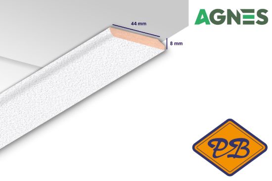 Afbeeldingen van AGNES professional plint MDF 02TF stucco wit 8x44mmx260cm