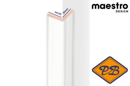 Afbeeldingen van Maripanel HDF kniklijst superwit mat made by Maestro 25x25mmx260cm