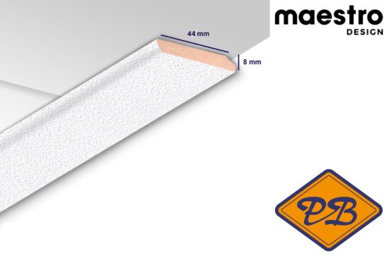 Afbeeldingen van Maripanel HDF afdeklijst modern XL parelwit mat made by maestro 8x44mmx260cm