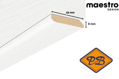 Afbeeldingen van Maripanel HDF afdeklijst modern XL essen wit made by maestro 8x44mmx260cm