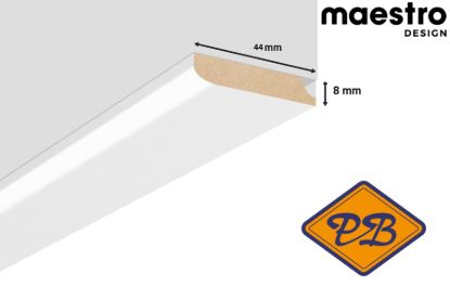 Afbeeldingen van Maripanel HDF afdeklijst modern XL superwit glans made by maestro 8x44mmx260cm