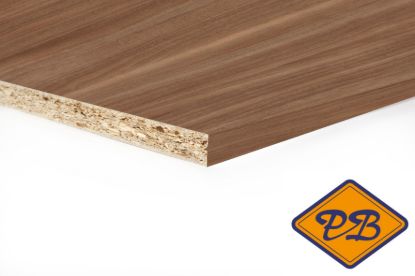 Afbeeldingen van Unilin geplastificeerd meubelpaneel 18mm Lorenzo walnut 2-zijdig voorzien van melamine kantenband