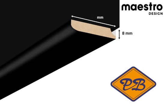 Afbeeldingen van Maripanel HDF afdeklijst modern XL mat zwart made by maestro 8x44mmx260cm
