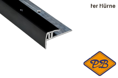 Afbeeldingen van Ter Hürne aluminium traprandprofiel TRS 716 zwart 27mm