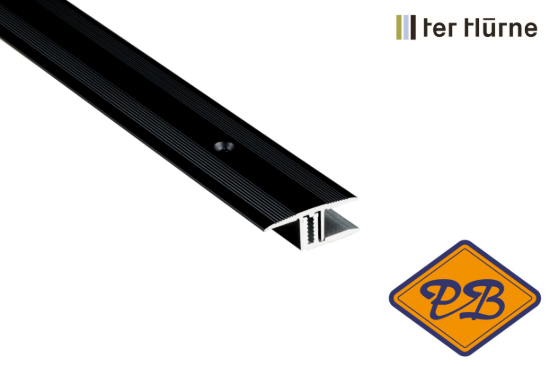 Afbeeldingen van Ter Hürne 2-delig aluminium overgangsprofiel UES 716 zwart 34mm
