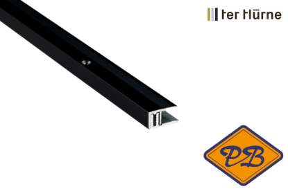 Afbeeldingen van Ter Hürne 2-delig aluminium eindprofiel ABS 716 zwart 21mm