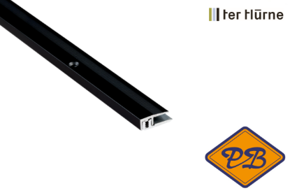 Afbeeldingen van Ter Hürne 2-delig aluminium eindprofiel ABS 037 zwart 20mm