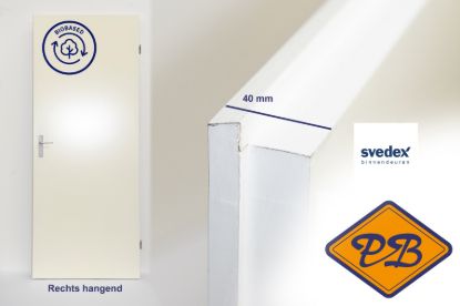 Afbeeldingen van Svedex board opdekdeur BIObased vlak rechtshangend afgelakt *RAL 9010 Alpinewit 40mm