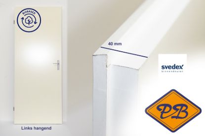Afbeeldingen van Svedex board opdekdeur BIObased vlak linkshangend afgelakt *RAL 9010 Alpinewit 40mm